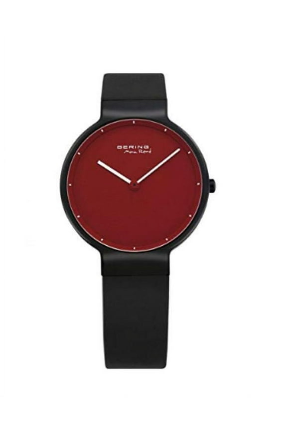 12631-823 Female Sale Brushed Black Strap Watch with Red Dial