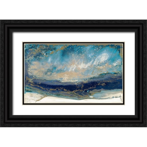Bering, Blakely 24x16 Black Ornate Wood Framed with Double Matting Museum Art Print Titled - Midnight Meditation