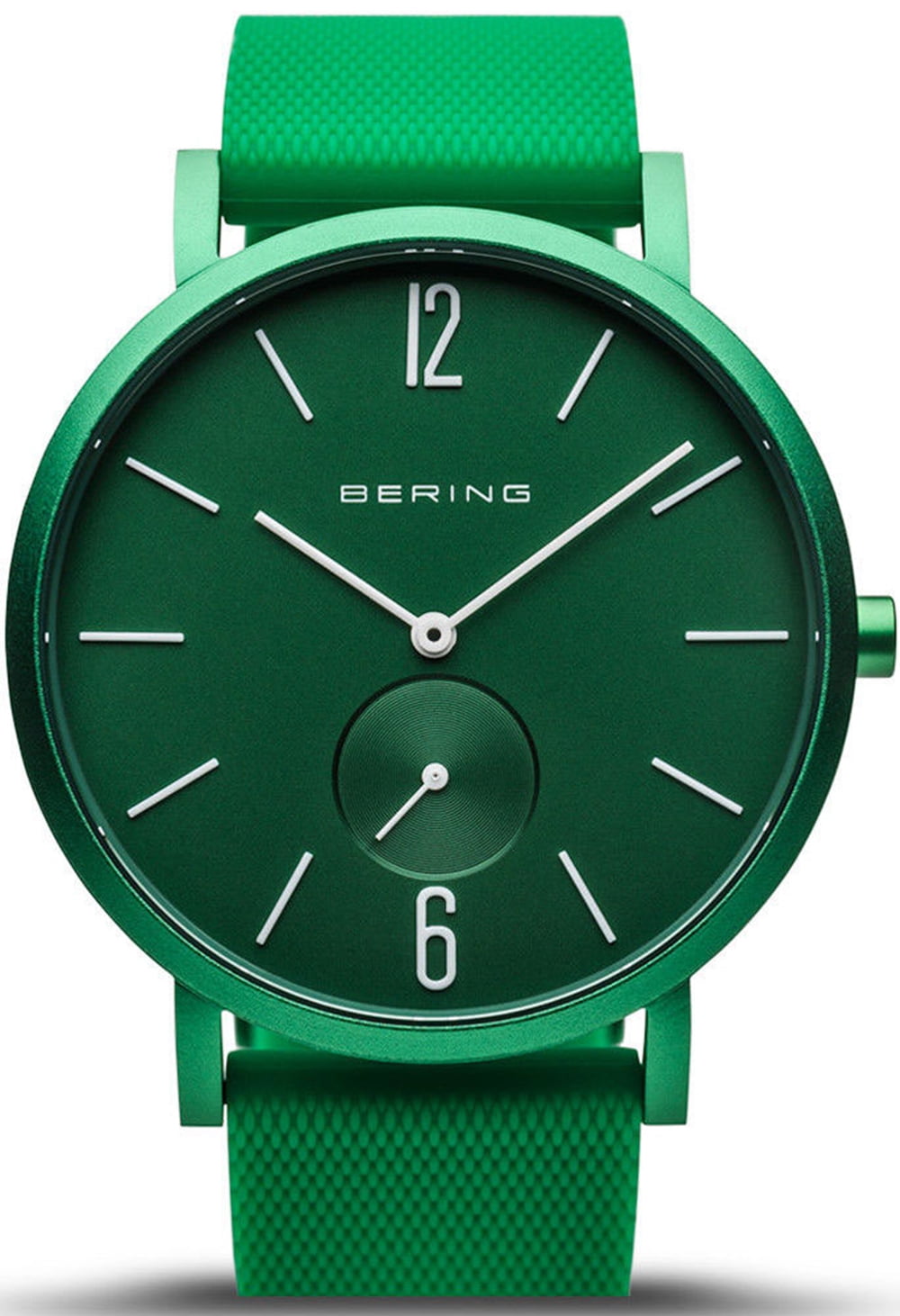 Bering Female Adult Aurora Quartz Green Aluminum/Silicone Watch 16940-899