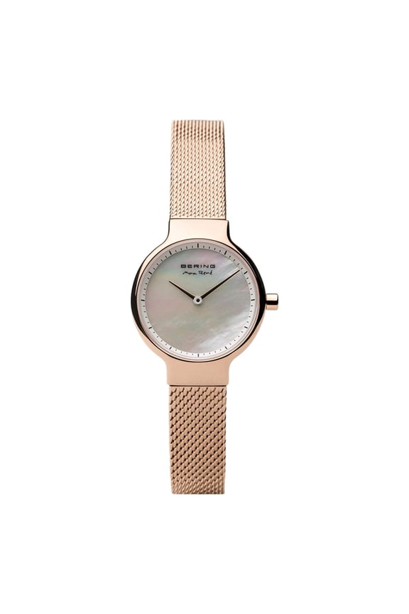 Time Max Ren Collection Rose Gold Stainless Steel Case and Milanese Strap with White Dial Women's Watch. 15527-364