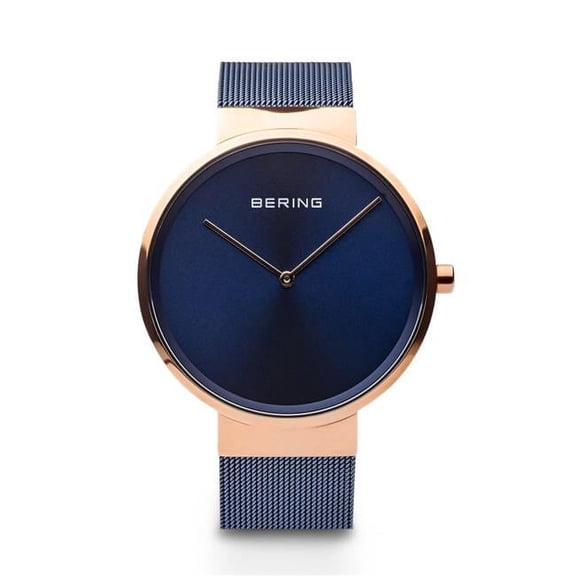 Bering Women's 38mm Blue Steel Bracelet & Case Sapphire Crystal Quartz Analog Watch 14539-367