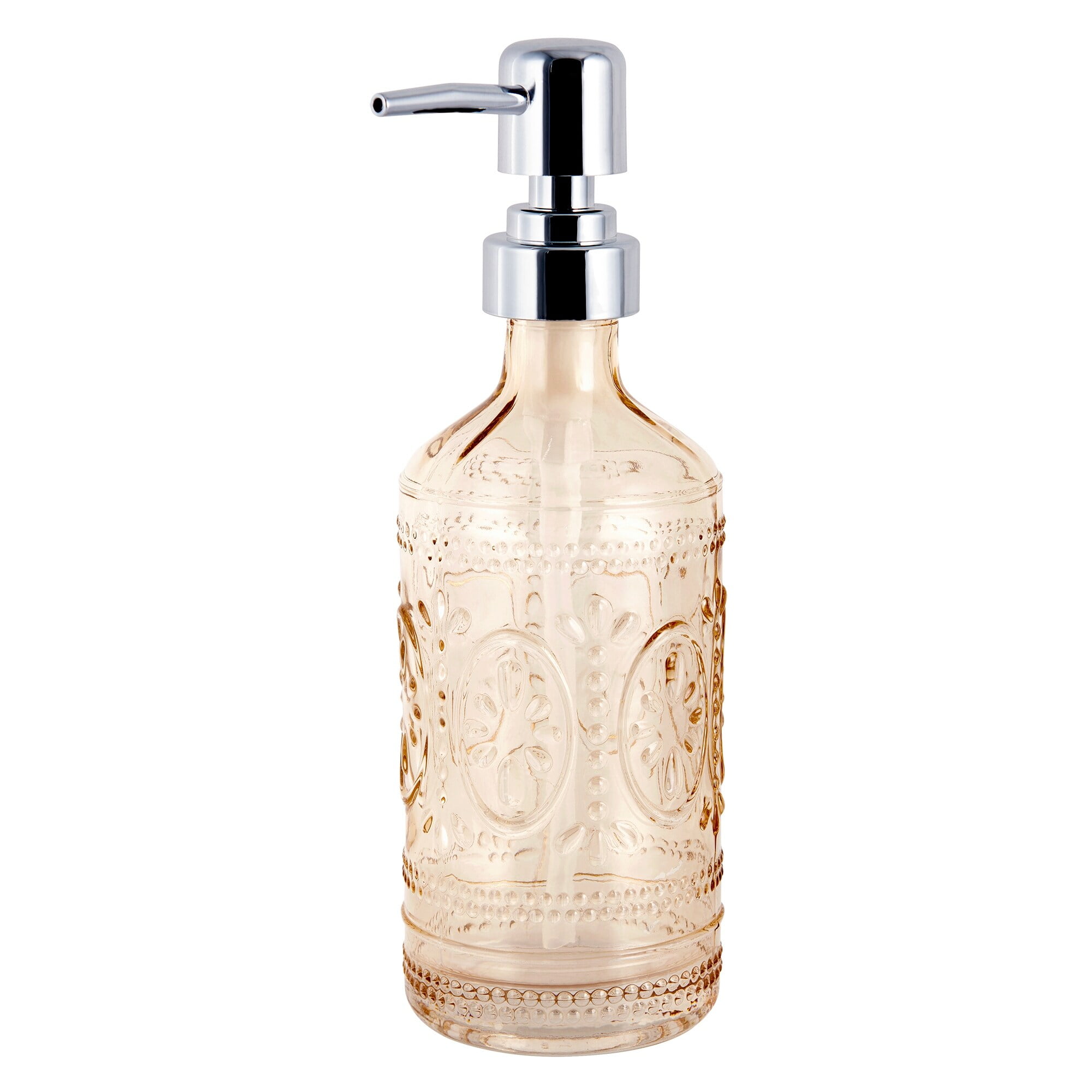 White Ceramic and Cork Lotion Pump with Chrome Plastic Dispenser