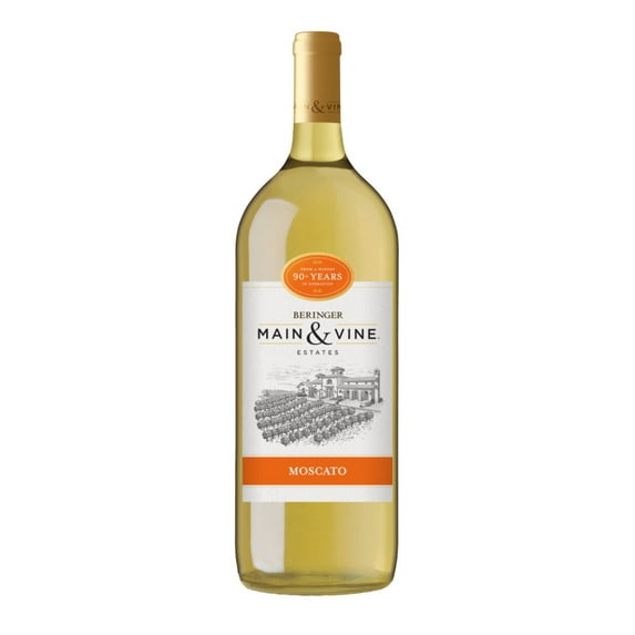 Beringer Main & Vine Moscato California White Wine, 1.5 L Bottle, 9.0% ABV