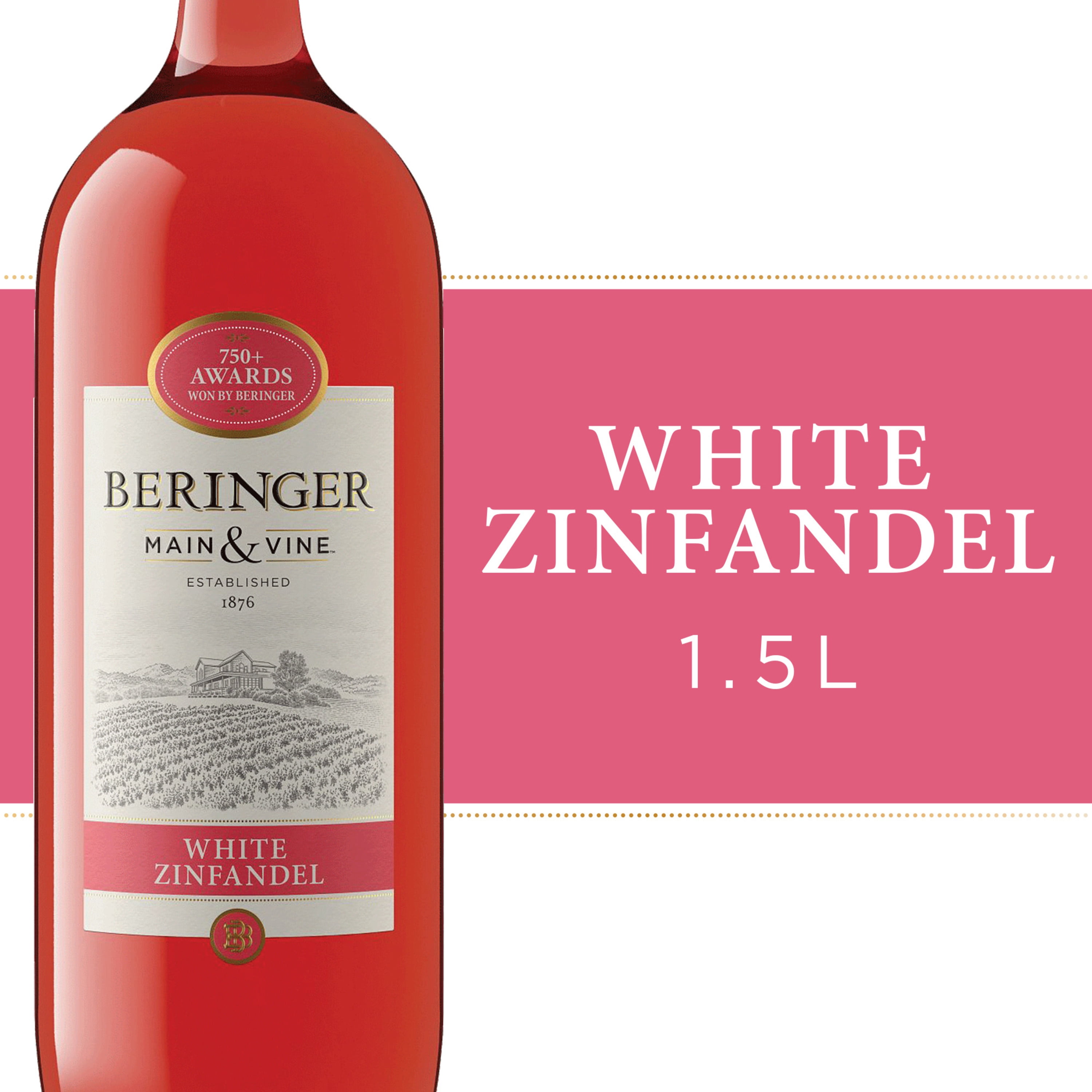 Beringer Main Vine White Zinfandel California Rose Wine 1.5 L