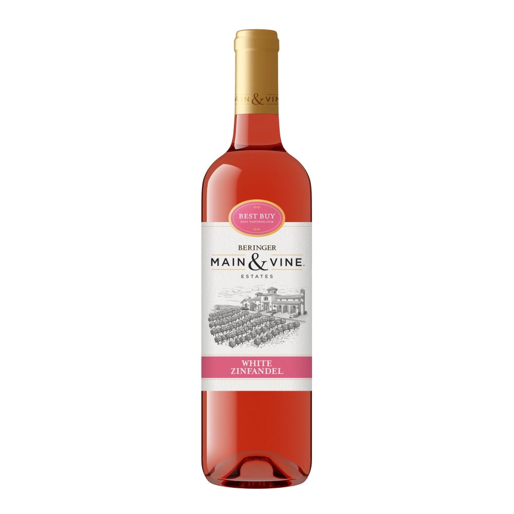 Beringer Main & Vine White Zinfandel Zinfandel California Rose Wine, 750 ml Bottle, 13% ABV