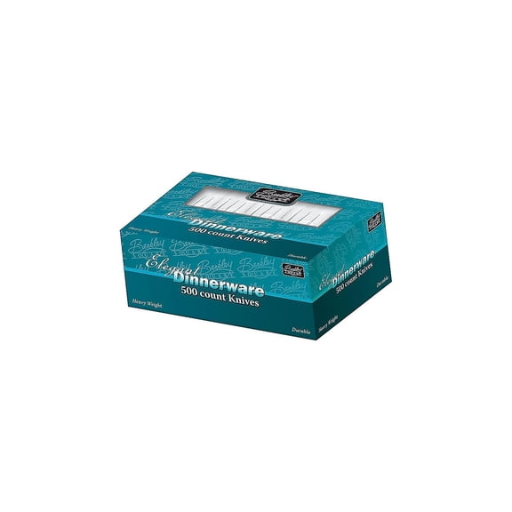 Berkley Square Elegant Dinnerware Plastic Knife Heavy-Weight White 500/Box(1071010) AFK89004