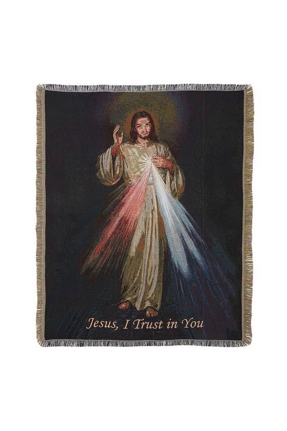 L7191 Divine Mercy Tapestry Throw Blanket