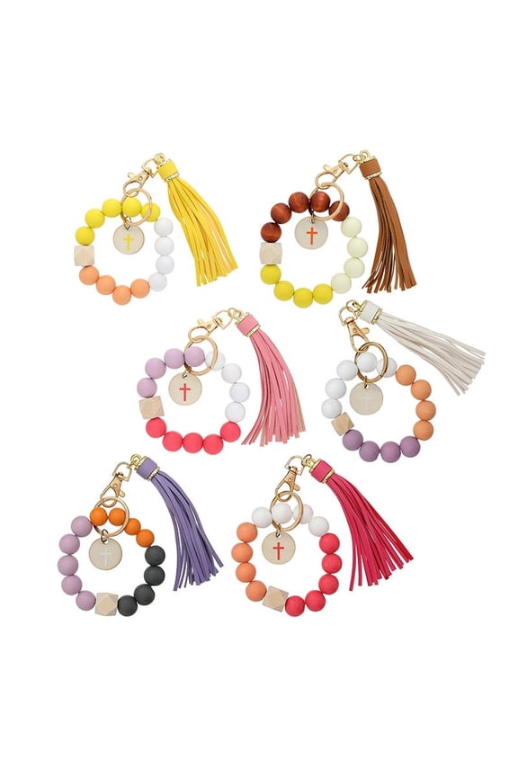 T3286 Bead Keychains w/ Tassel