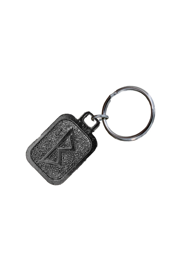 Berkano Keychain, L066KC, Runes, Germanic, Script, Viking, Medieval, Key Fob, Key Ring, Keys, Zipper Pull, Luggage Tag, Pewter, Backpack, Over 300 Keychains Designs, Handmade in the USA