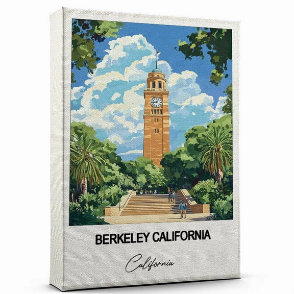 Berkeley California Canvas Wall Art Travel-Inspired Home Decor Featuring California Art Canvas Unique Gift for Travel Canvas Ready to Hang