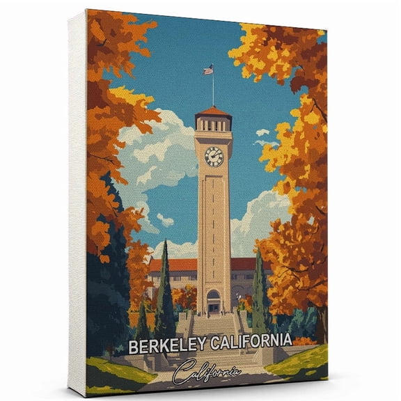 Berkeley California Travel Canvas Wall Art California Canvas Travel-Inspired Scene That Brings Peace, Color, and Culture Into Your Space