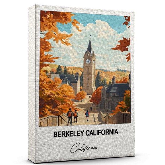 Berkeley California Travel Poster Canvas California Canvas Unique Gift Idea for Home, Office, or Living Space