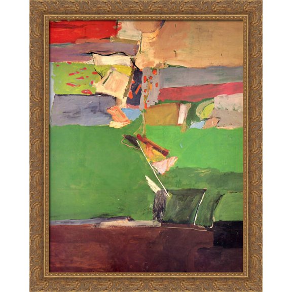 Berkeley No. 13 28x36 Large Gold Ornate Wood Framed Canvas Art by Richard Diebenkorn