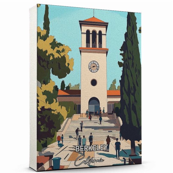 Berkeley Travel Canvas Wall Art California Canvas Travel-Inspired Scene That Brings Peace, Color, and Culture Into Your Space
