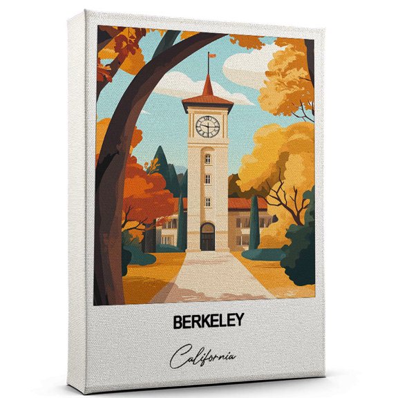 Berkeley Travel Poster Canvas California Canvas Unique Gift Idea for Home, Office, or Living Space