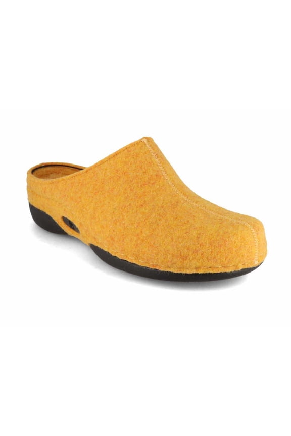 BERKINA Women Felt Clogs 'Lauren', deep orange