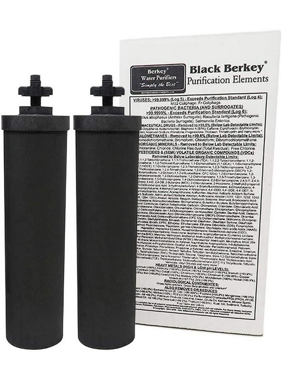 Berkey Authentic Black Berkey Elements BB9-2 Filters for Berkey Water Systems (Set of 2 Black Berkey Elements)