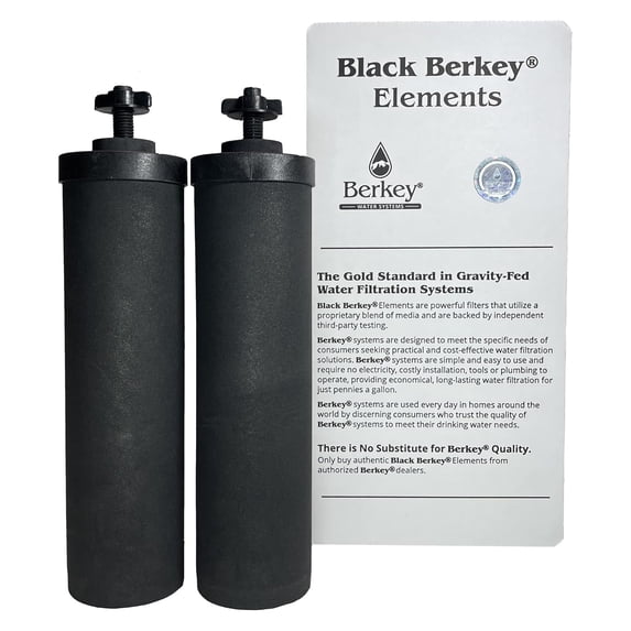 Berkey Authentic Black Berkey Elements BB9-2 Filters for Berkey Water Systems (Set of 2)