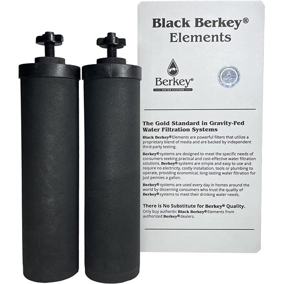 Berkey Authentic Black Berkey Purification Elements - Berkey Water Purifier Replacement Filters (Pack of 2)