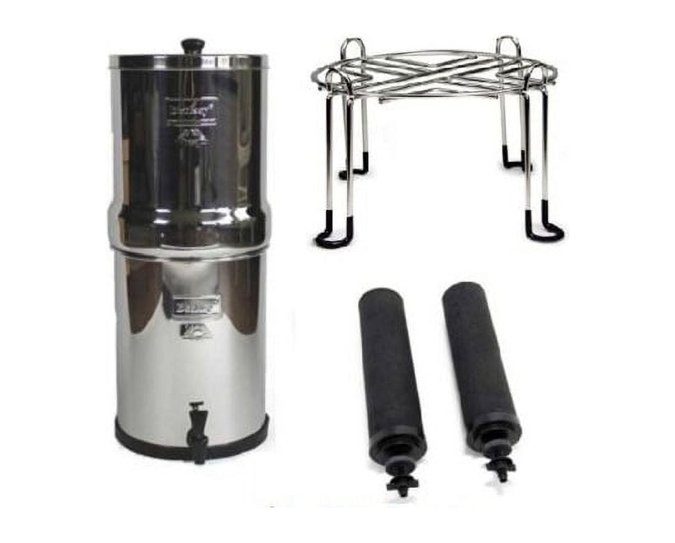 Berkey Crown Water Filter System with 2 Black Filters & Wirestand