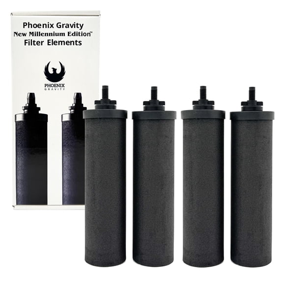 Berkey - Phoenix Gravity New Millennium Edition Filter Elements (Set of 4) - NMCL Endorsed Replacement in Lieu of Black Berkey Elements BB9-2