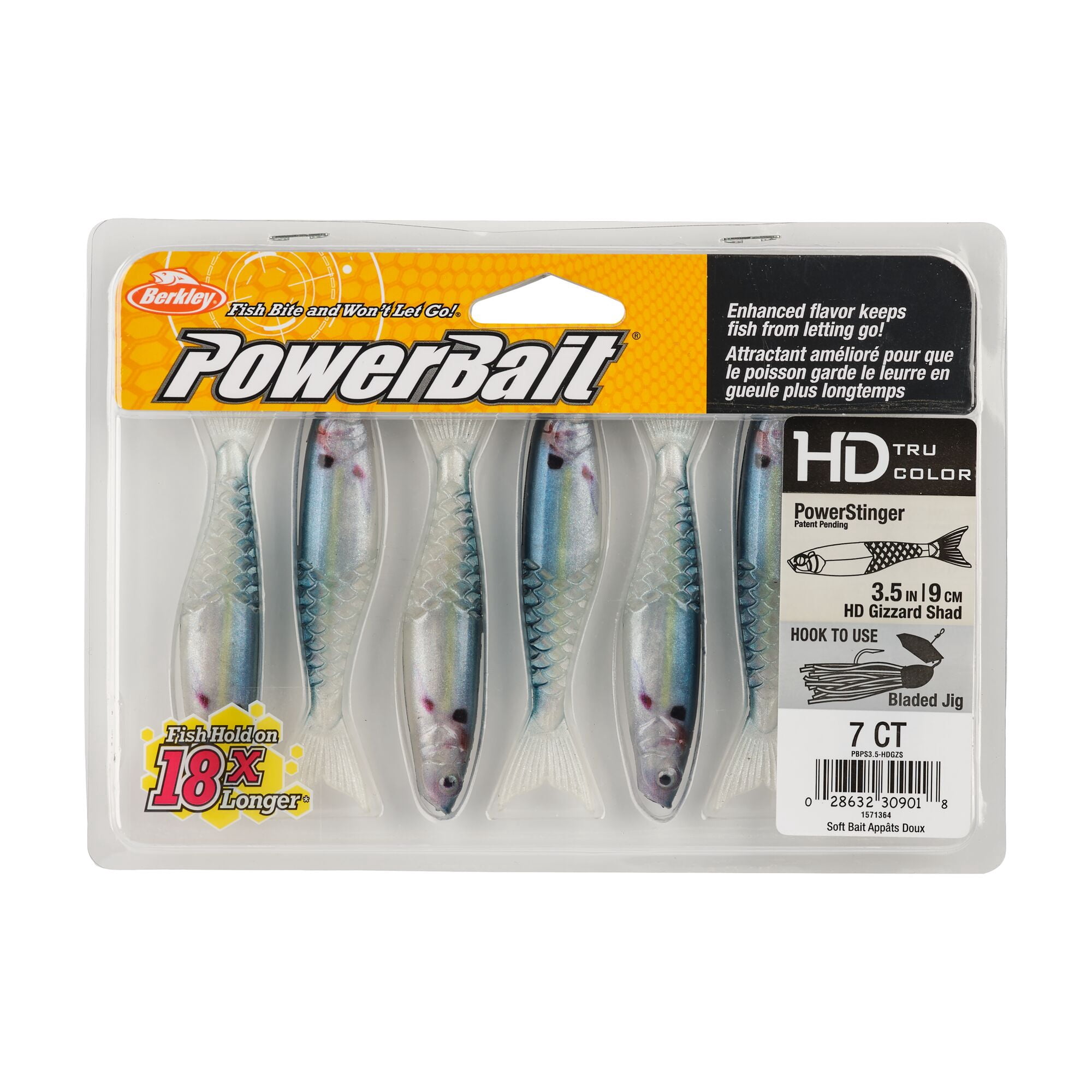 Berkley PowerBait® PowerStinger, 3.5 in, Minnows, HD Gizzard Shad (7-count)