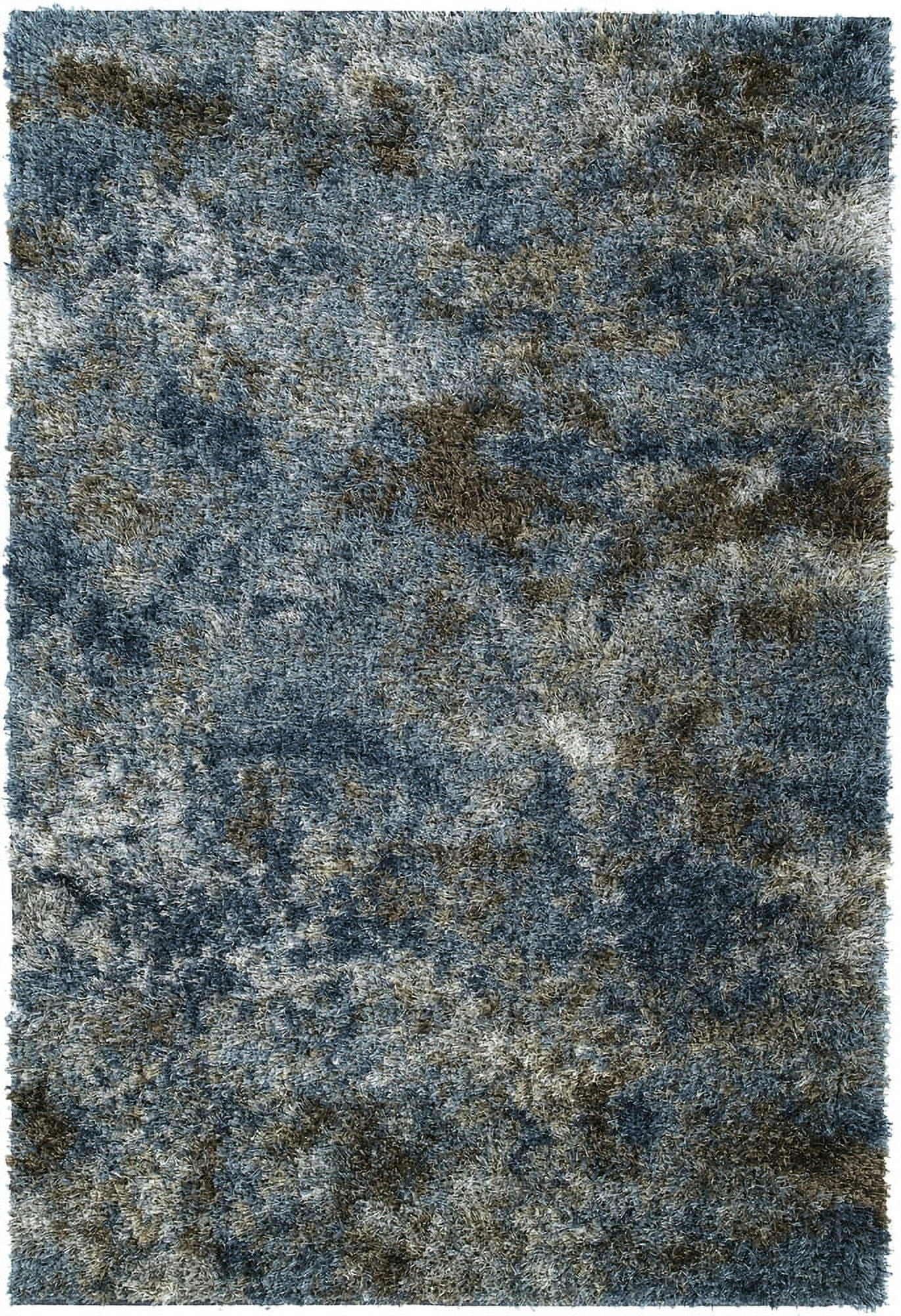 Cobalt Cascade Handmade Shag Rug 3'3" x 5'1"