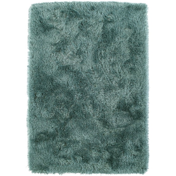 Berkley Bold Area Rug IA100 Ia100 Teal Teal Fluffy Shag 5' x 7' 6" Rectangle