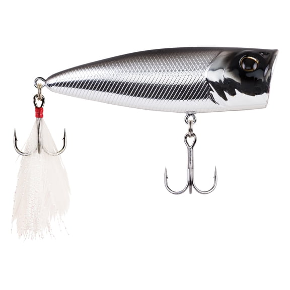 Berkley Bullet Pop Topwater Fishing Lure, Black Chrome, 1/2 oz