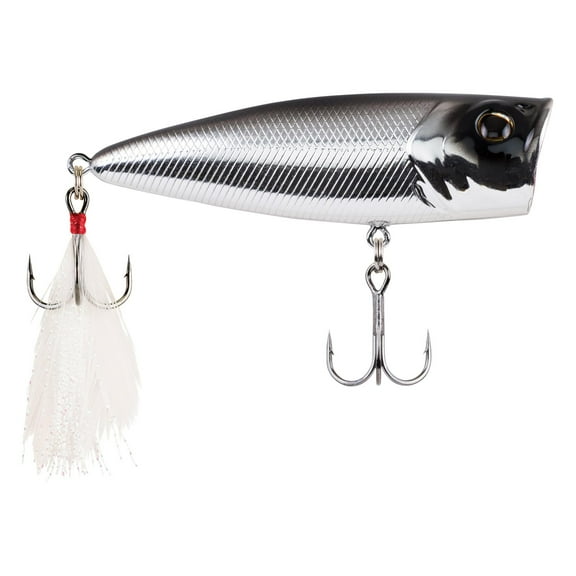 Berkley Bullet Pop Topwater Fishing Lure, Black Chrome, 2/5 oz
