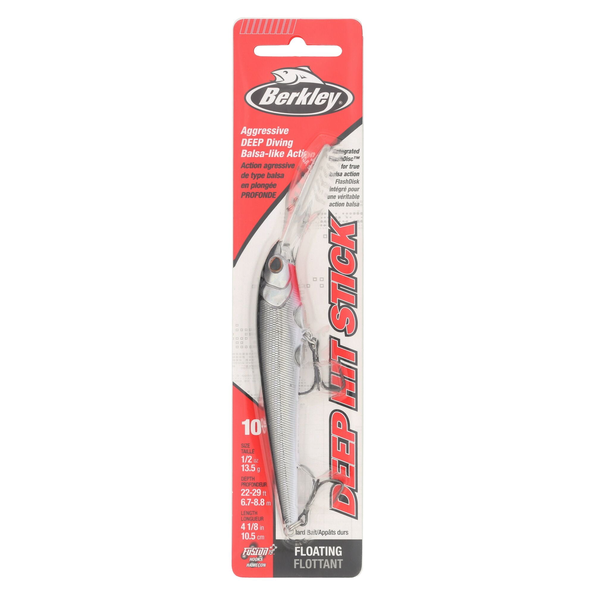 Berkley Deep Hit Stick, 4.25 in, Crankbaits, Black Silver (1 Count)