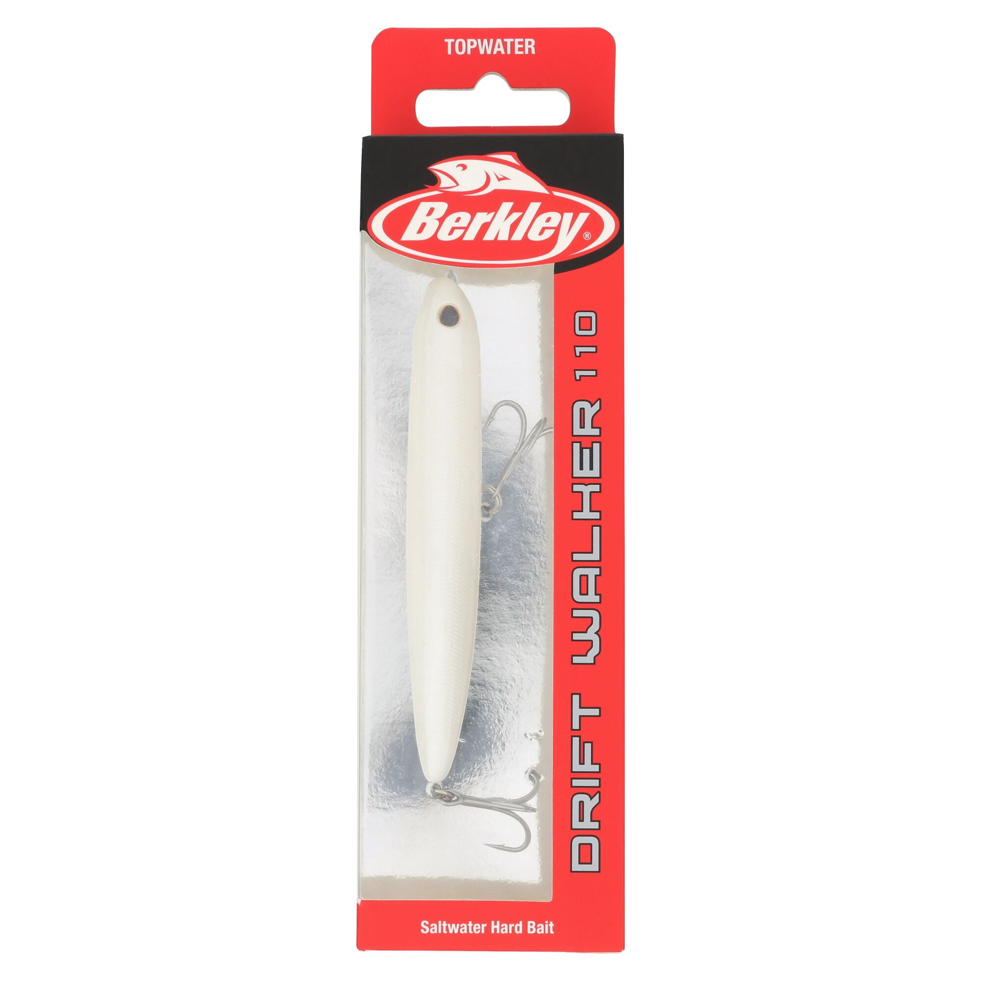 Berkley Drift Walker Saltwater, 4.3 in, Topwater Baits, Pearl White (1-count)