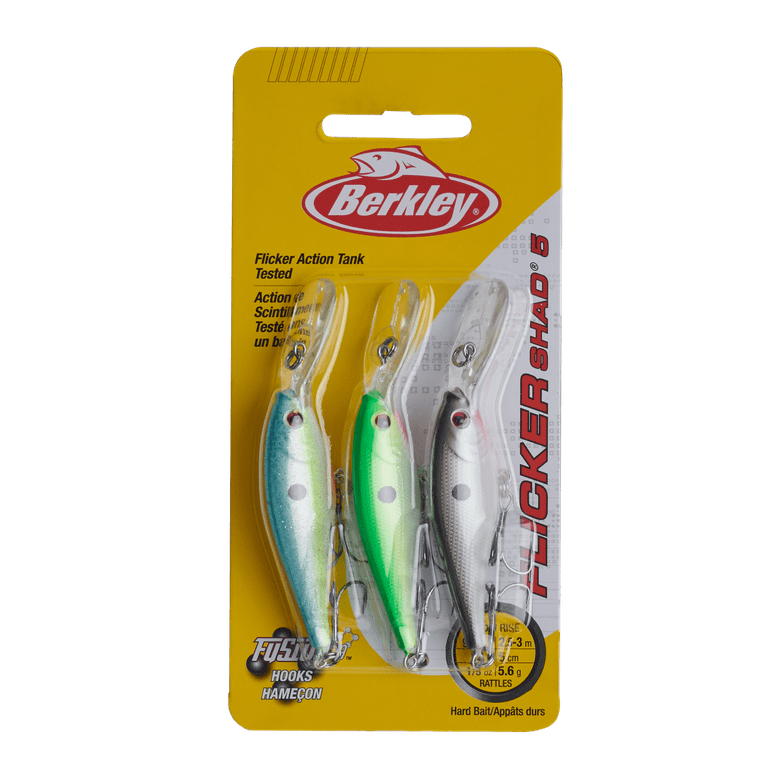 Berkley Flicker Shad Fishing Lure 3 Pack, Assorted Colors
