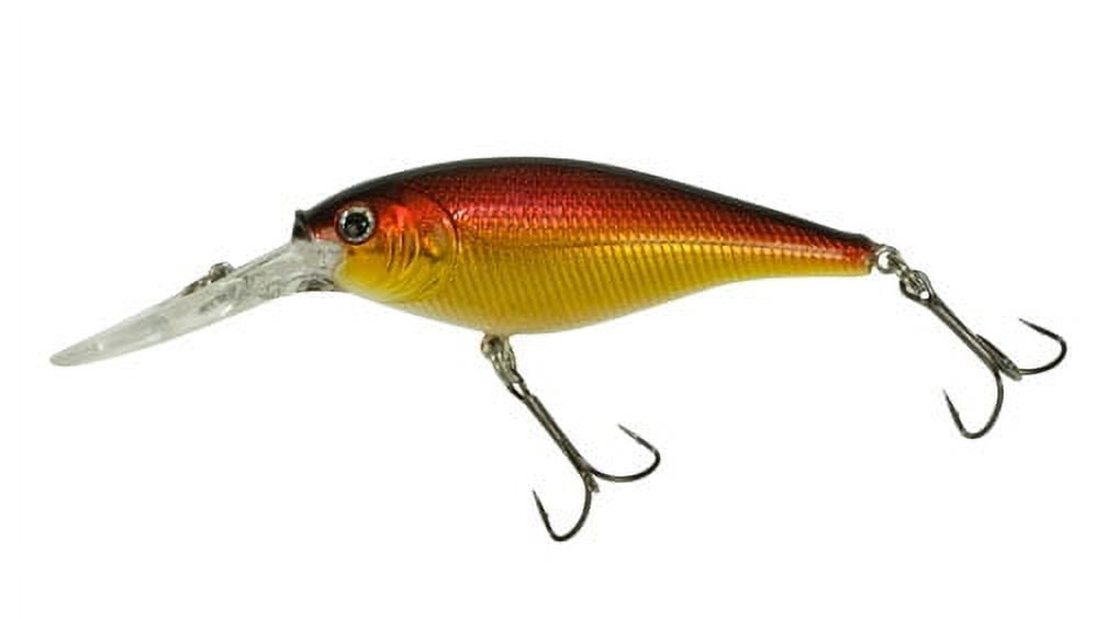 Flicker Shad Hard Bait 2 3/4" Length, 11'13' Swimming Depth, 2 Hooks, Black Gold Sunset, Per 1 1202237