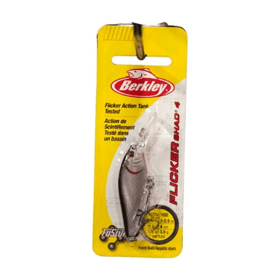 Flicker Shad Hard Bait 1 1/2" Length, 6'-8' Swimming Depth, 2 Hooks, Black Silver, Per 1 1241845