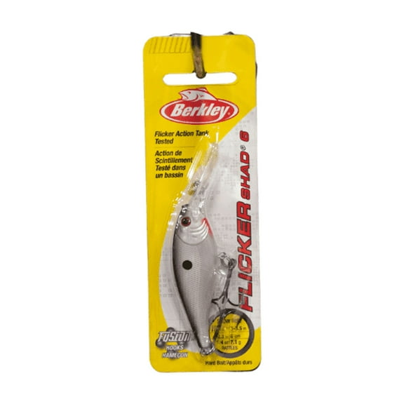 Flicker Shad Hard Bait 2 1/4" Length, 10'-12' Swimming Depth, 2 Hooks, Pearl White, Per 1 1241865