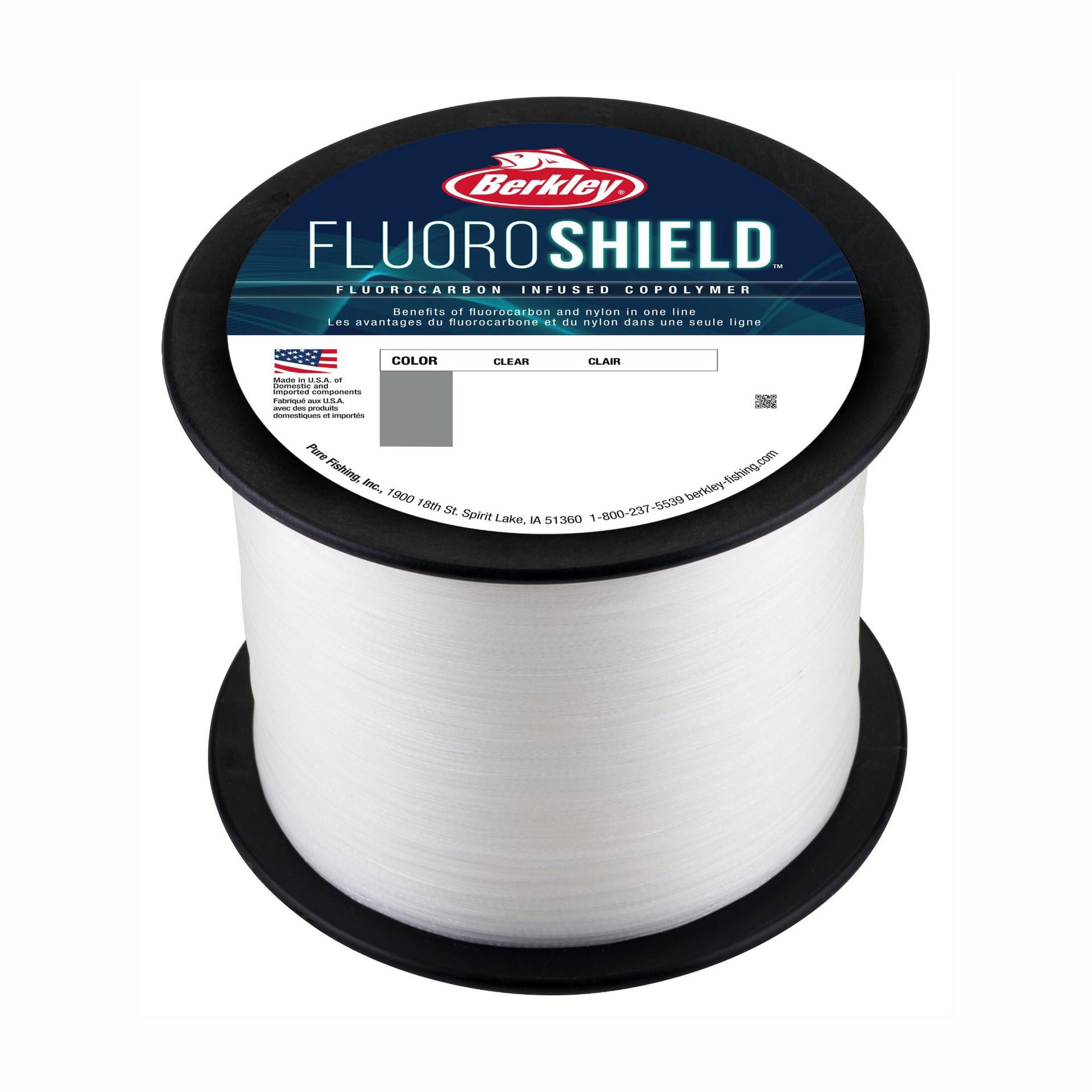 Berkley FluoroShield™ Fishing Line, Clear, 17 lb Test Strength, 3000 yd ...