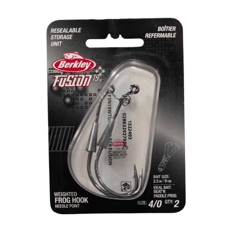 berkley weighted swimbait hooks Fusion19 Jigheads 3pk Needle point with SlickSet Coating for easier penetration BERKLEY FUSION19 WEIGHTED FROG HOOK,