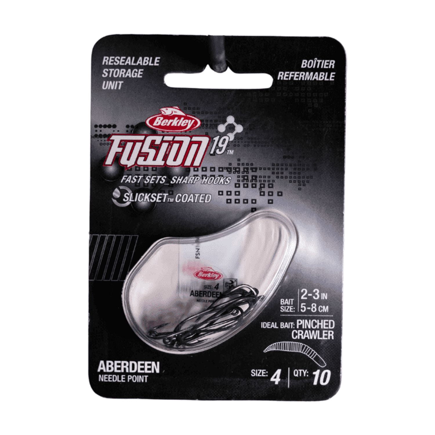 Berkley Fusion19 Aberdeen Hooks, Size 4 Long Shank Fishing Hooks