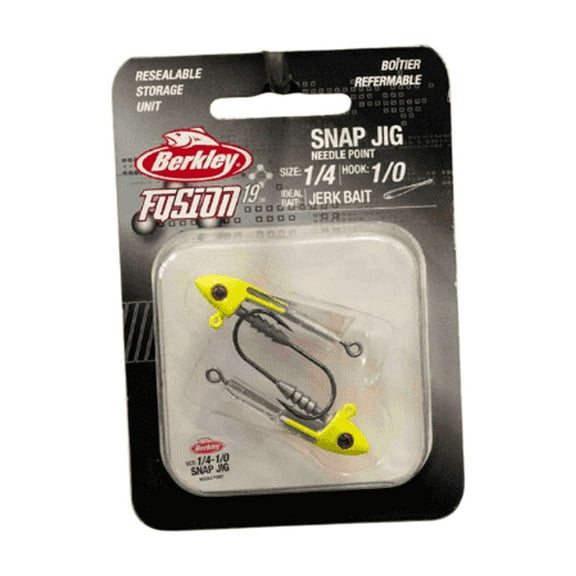Berkley Fusion19 Snap Jigs, Chartreuse, 1/4 oz, 1/0 Hook Size
