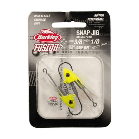 Berkley Fusion19 Snap Jigs, Chartreuse, 3/8 oz, 1/0 Hook Size