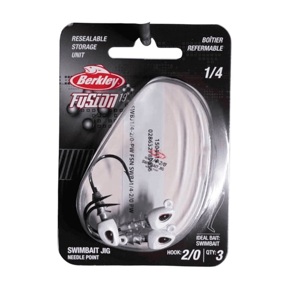 Berkley Fusion19 Swimbait Jighead, Chartreuse, Size 4/0, 1/4 oz.