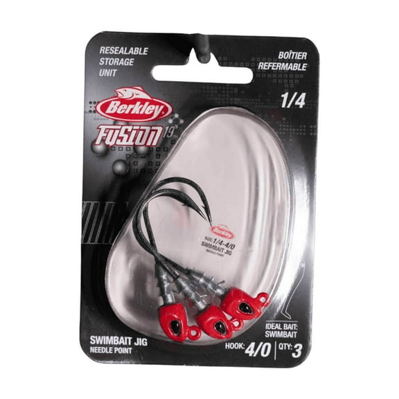 Berkley Fusion19 Swimbait Jighead, Pearl White, Size 2/0, 1/4 oz.