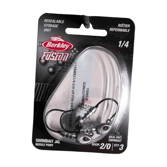 Berkley Fusion19 Swimbait Jighead, Unpainted, Size 3/0, 1/4 oz.