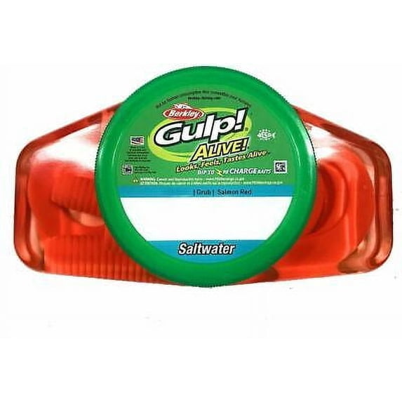 Berkley Gulp! Alive!® Saltwater Grub, 6 in, Salmon Red