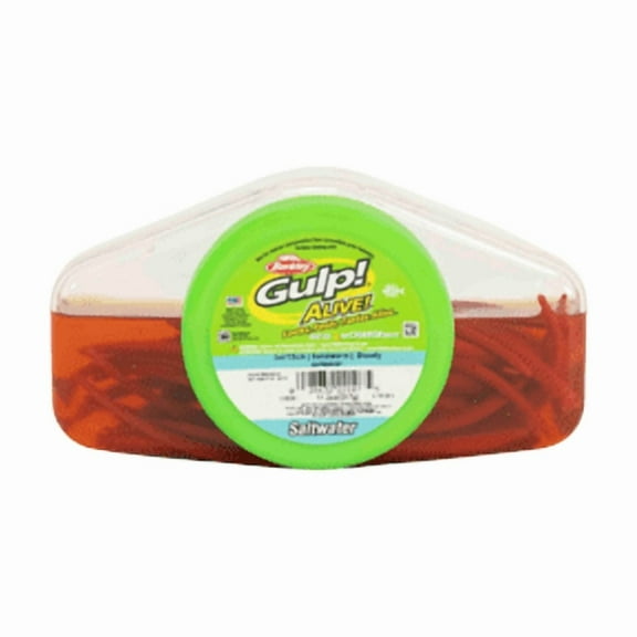 Berkley GAPSW6-BY Gulp Alive Sandworm, 6", Small Bucket, Bloody