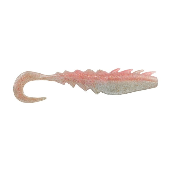 Berkley Gulp! Saltwater Nemesis Prawn Curl Tail, 5 in, Flamingo Chrome
