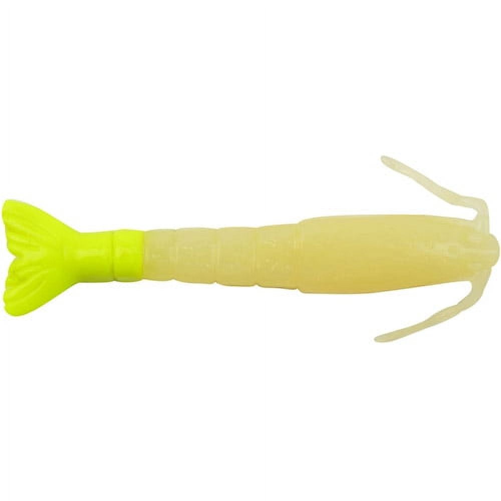 Berkley Gulp!® Saltwater Shrimp, Glow/Chartreuse, 4 in