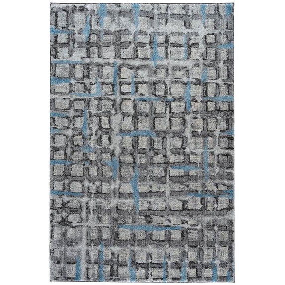 Berkley Gust Area Rug AE7 Ae7 Pewter Pewter Blocks Cubes 9' 6" x 13' 2" Rectangle
