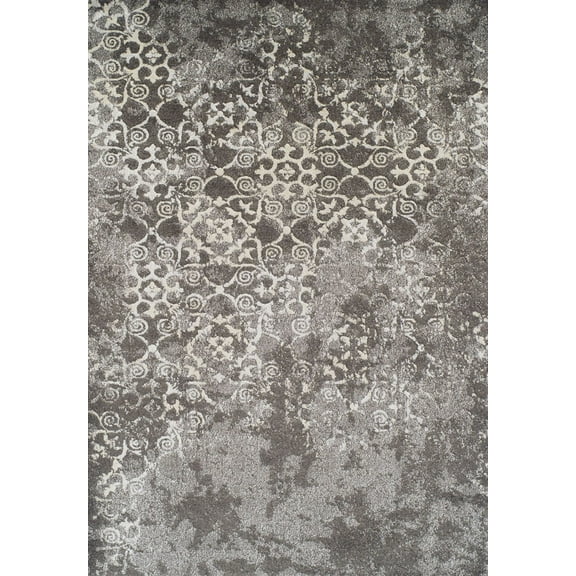 Berkley Homeland Area Rug AN6 An6 Grey Grey Scrolls Distressed 7' 10" x 10' 7" Rectangle